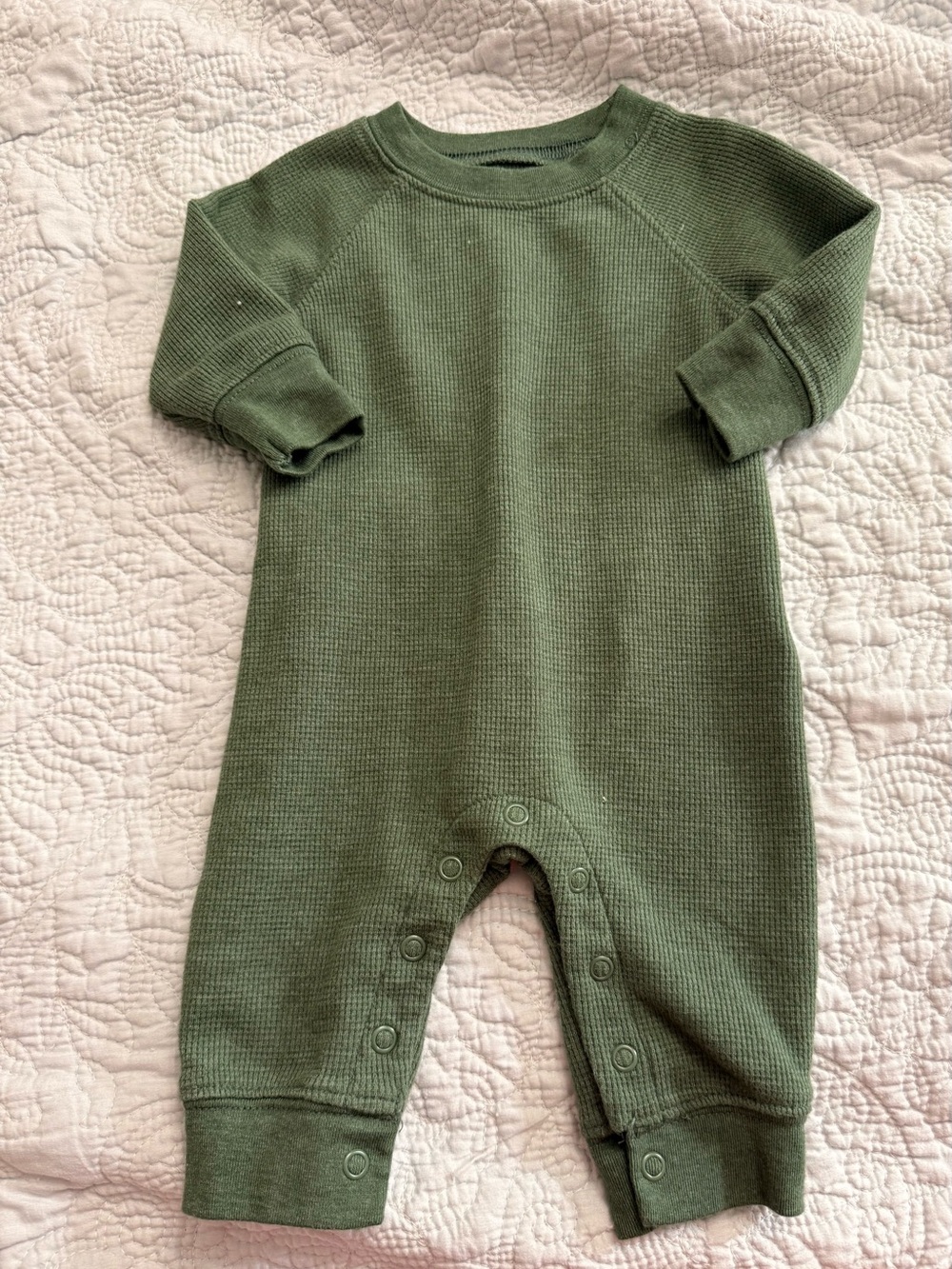 Carter's Olive Green Waffle-Knit One-Piece Bodysuit